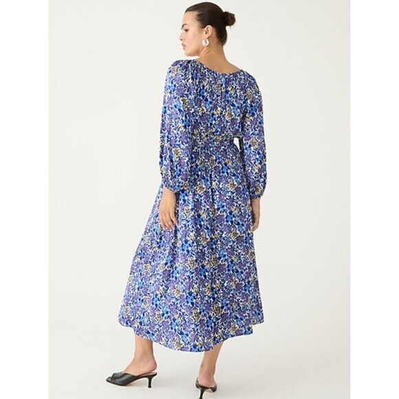 New! J.Crew V-neck midi dress in fête floral print, size: XS - Picture 3 of 11